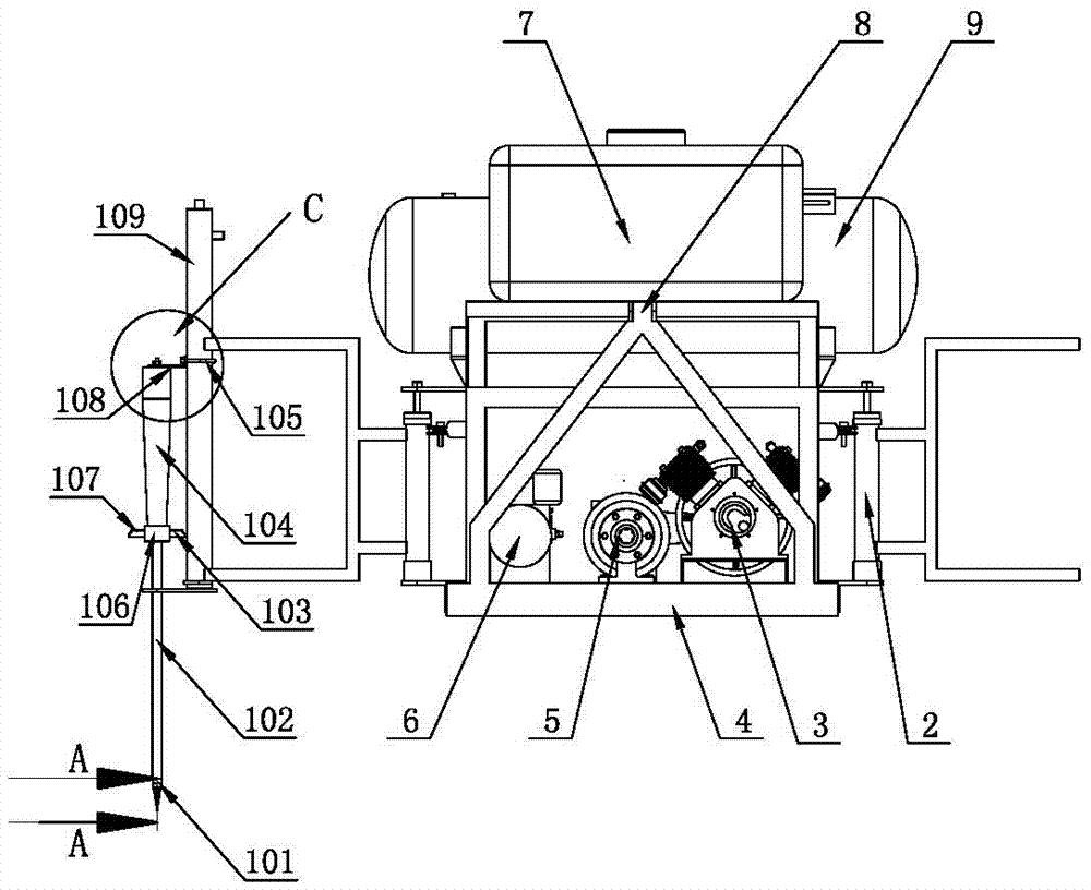 Separation type deep scarification and fertilizer application machine