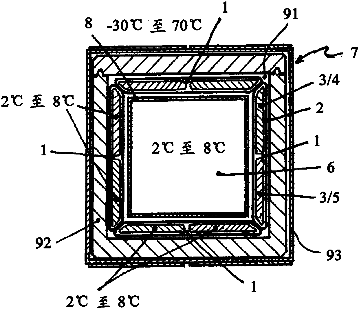 Thermo-protection-storage-cell for cold transport-box