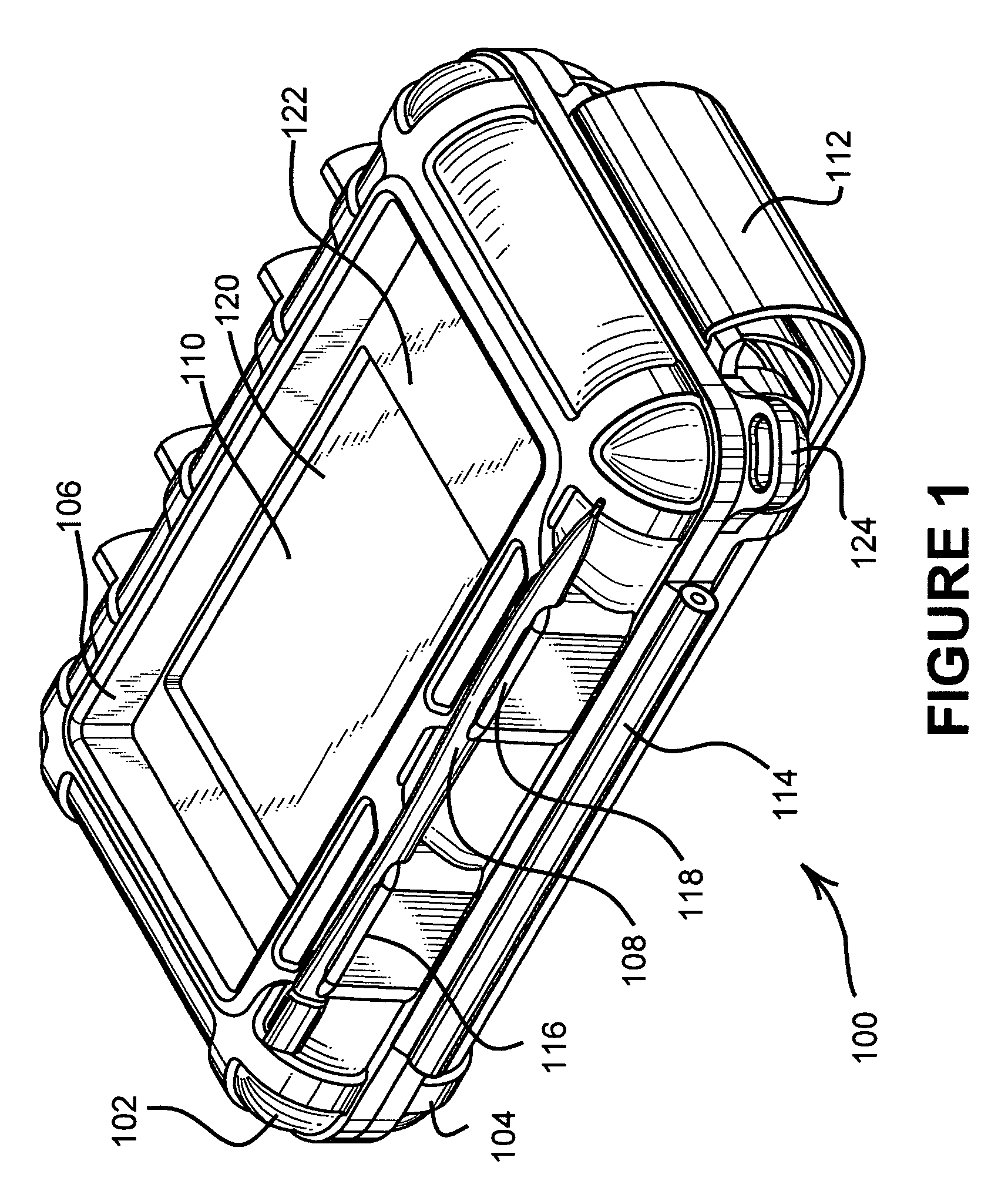 Protective enclosure for an interactive flat-panel controlled device