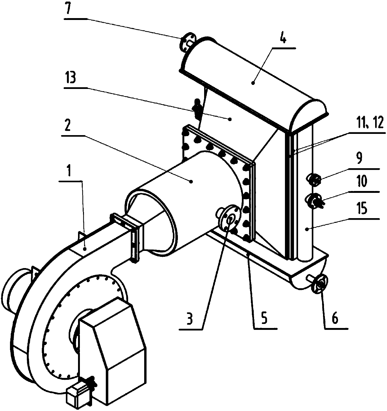 Burner of slotted type flame combustion device