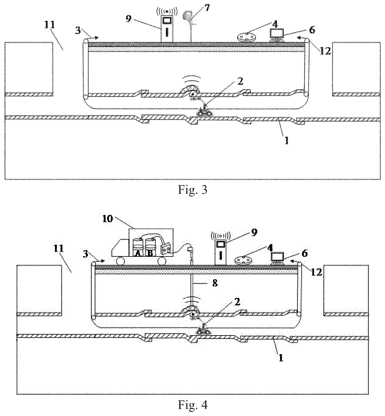 Detecting and repairing method for external diseases of buried drainage pipeline