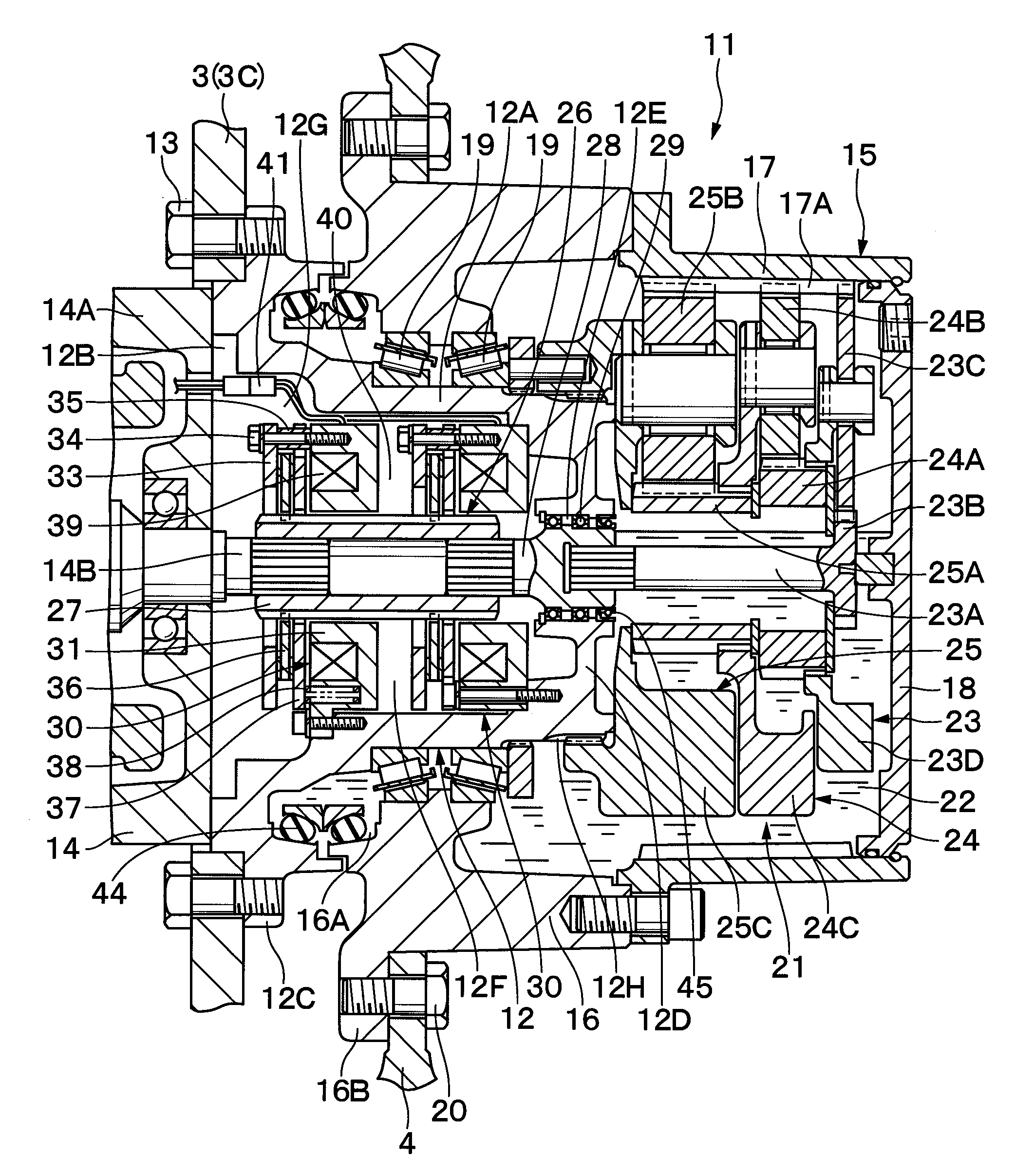 Drum rotating apparatus for use on construction machines