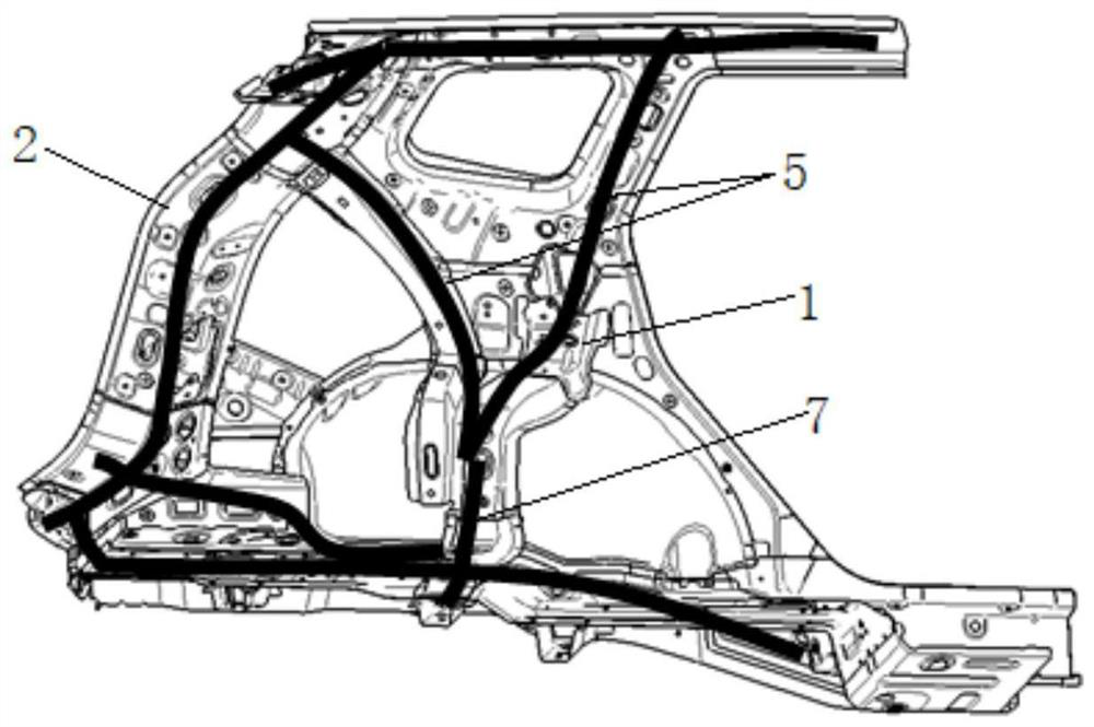 Framework structure at rear part of automobile body