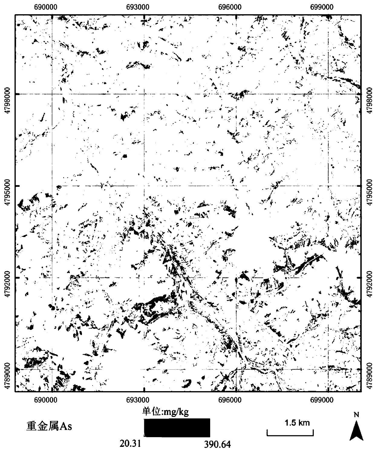 Method for evaluating soil heavy metal concentration in hyperspectral image based on spatial weight constraint and variational self-encoding feature extraction