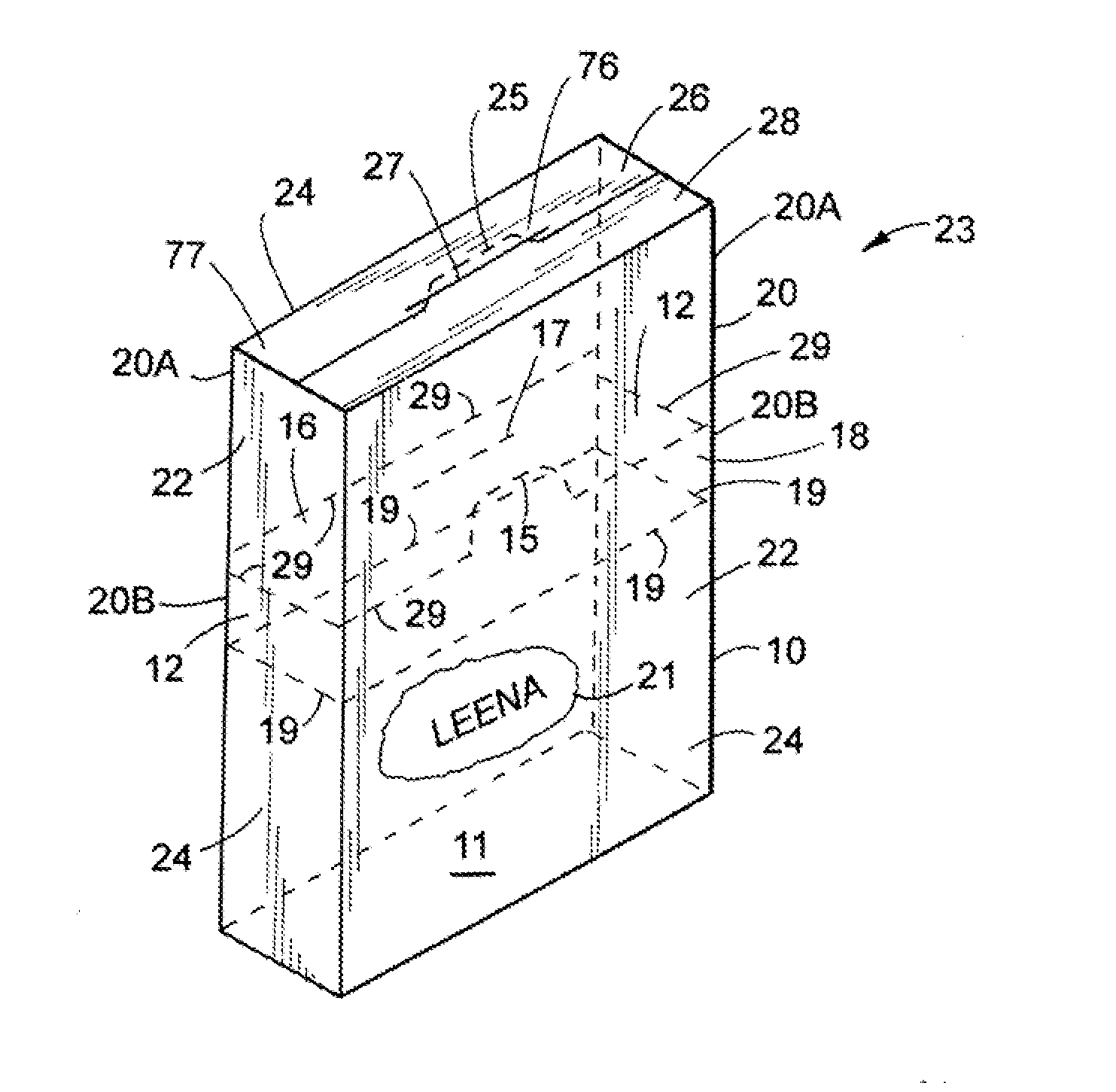 Container having a plurality of identified markings to reduce container volume during use