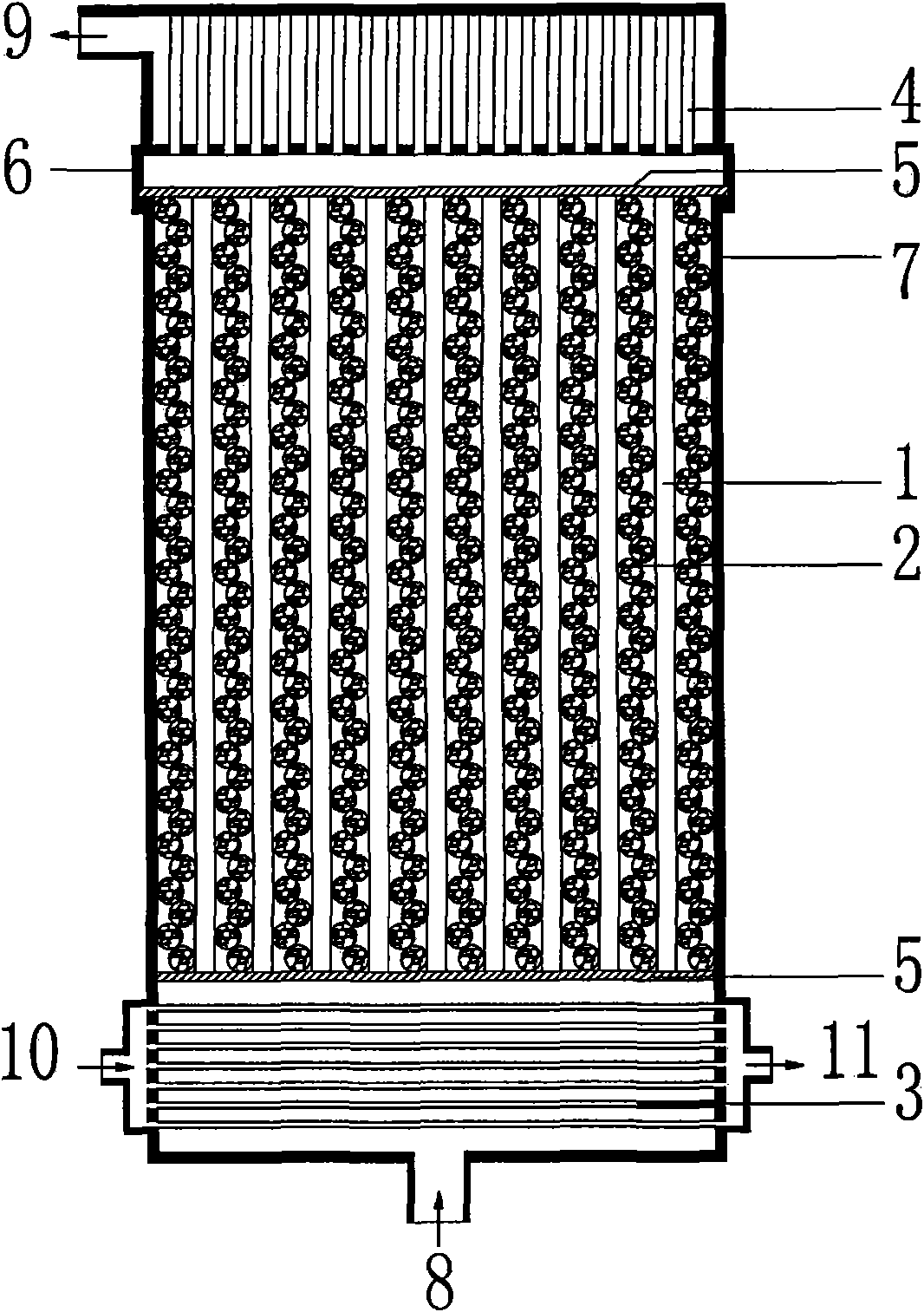 Perforated brick type filling support type reactor used in artificial liver