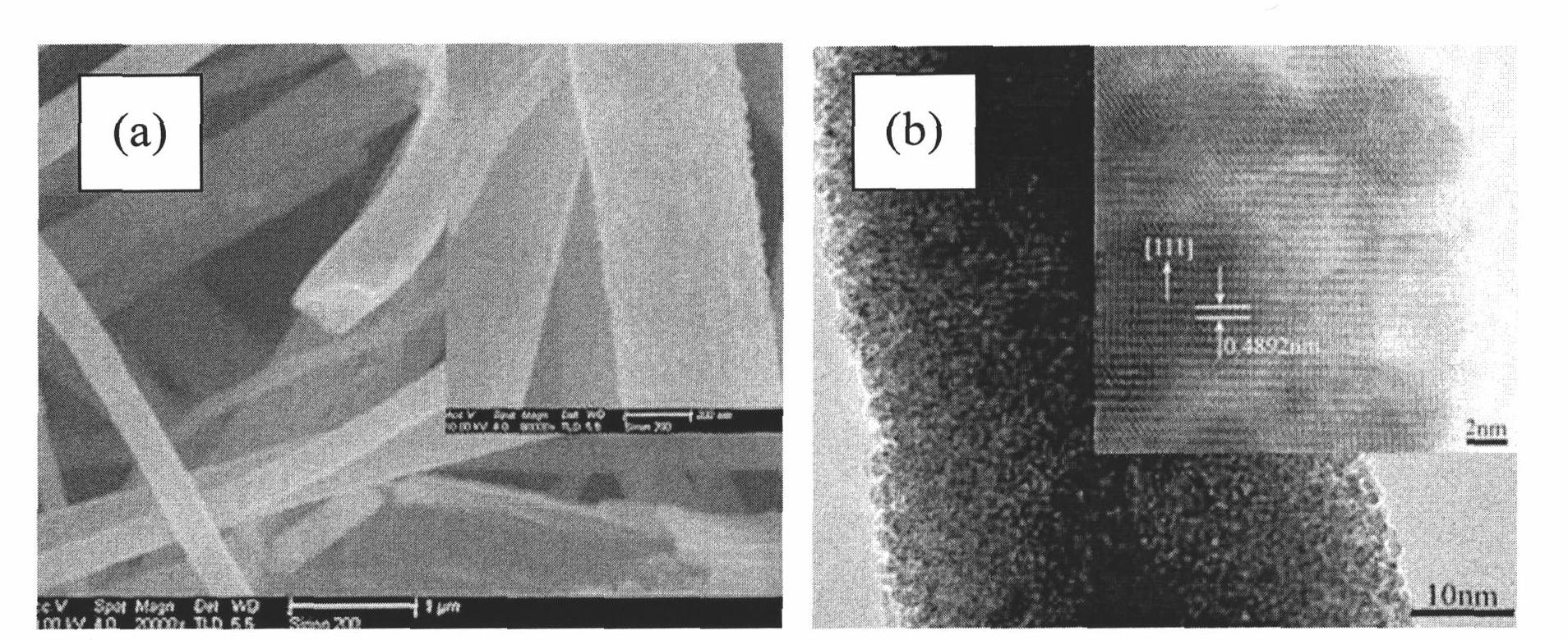 Ferriferous oxide nano-grade fiber, preparation method thereof, and purpose thereof