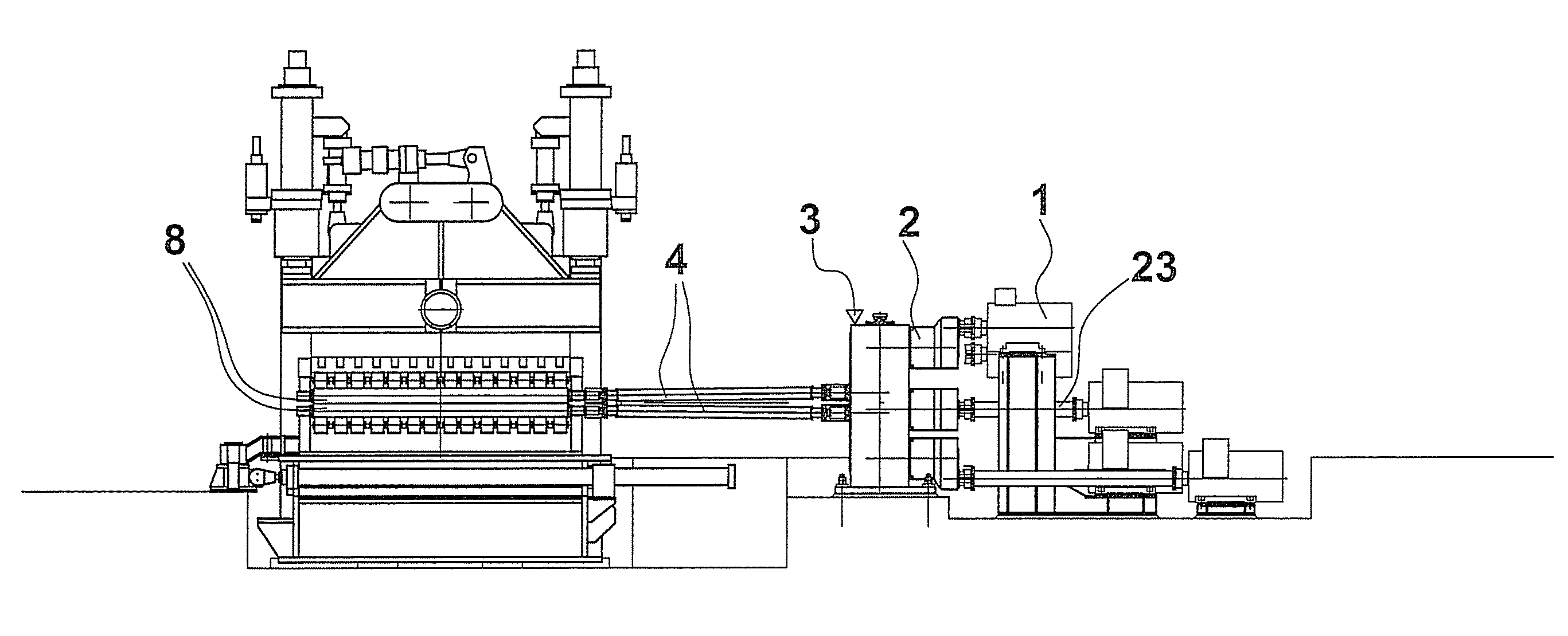 Roller actuating device for machines used for processing metal products