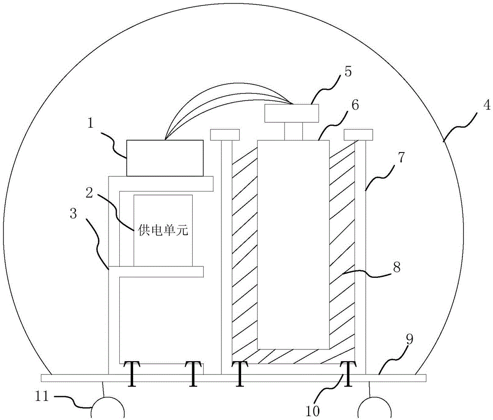 Aeromagnetic survey device based on low-temperature superconductive SQUID