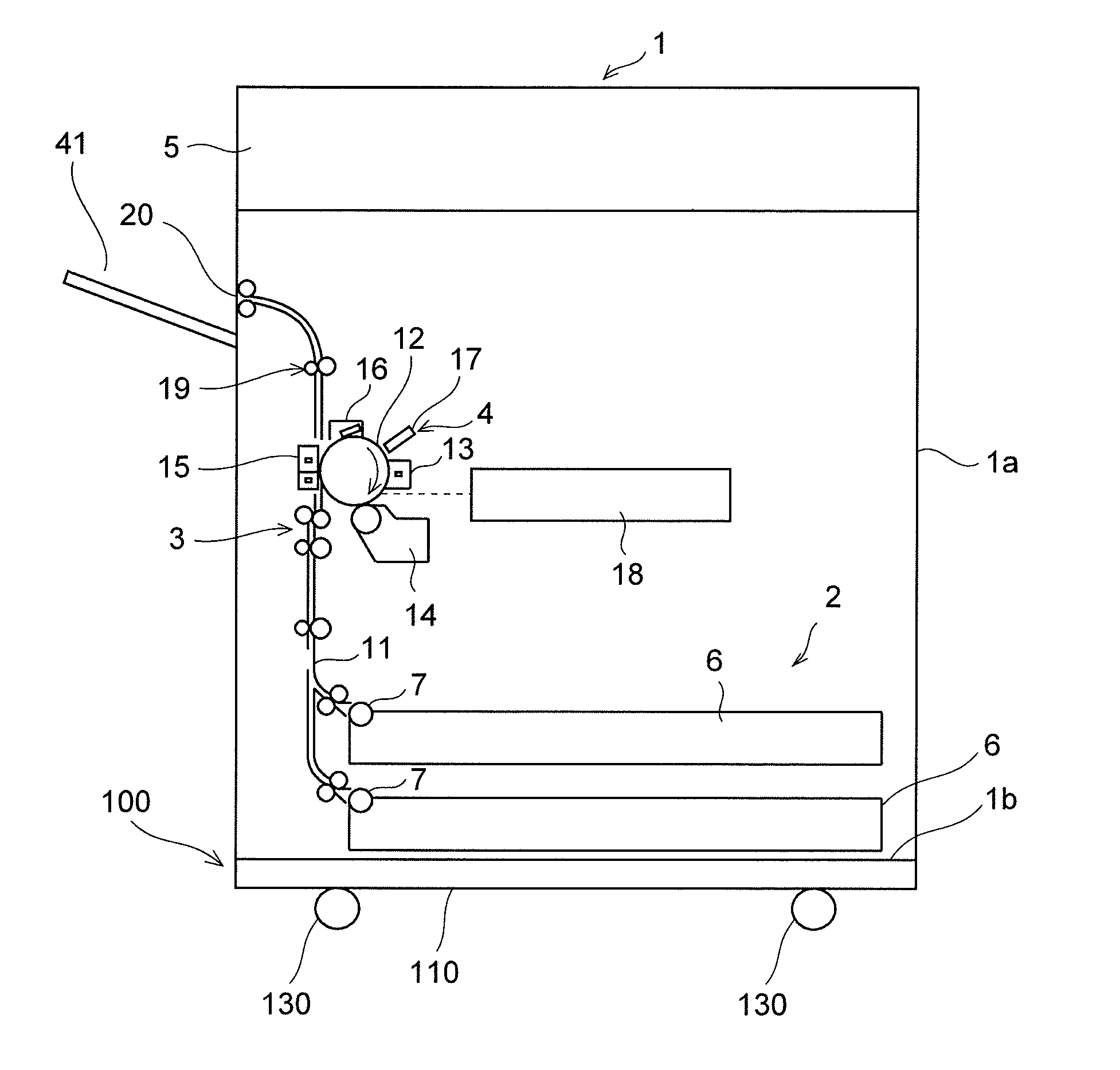 Leg-portion attachment structure and image forming apparatus provided therewith