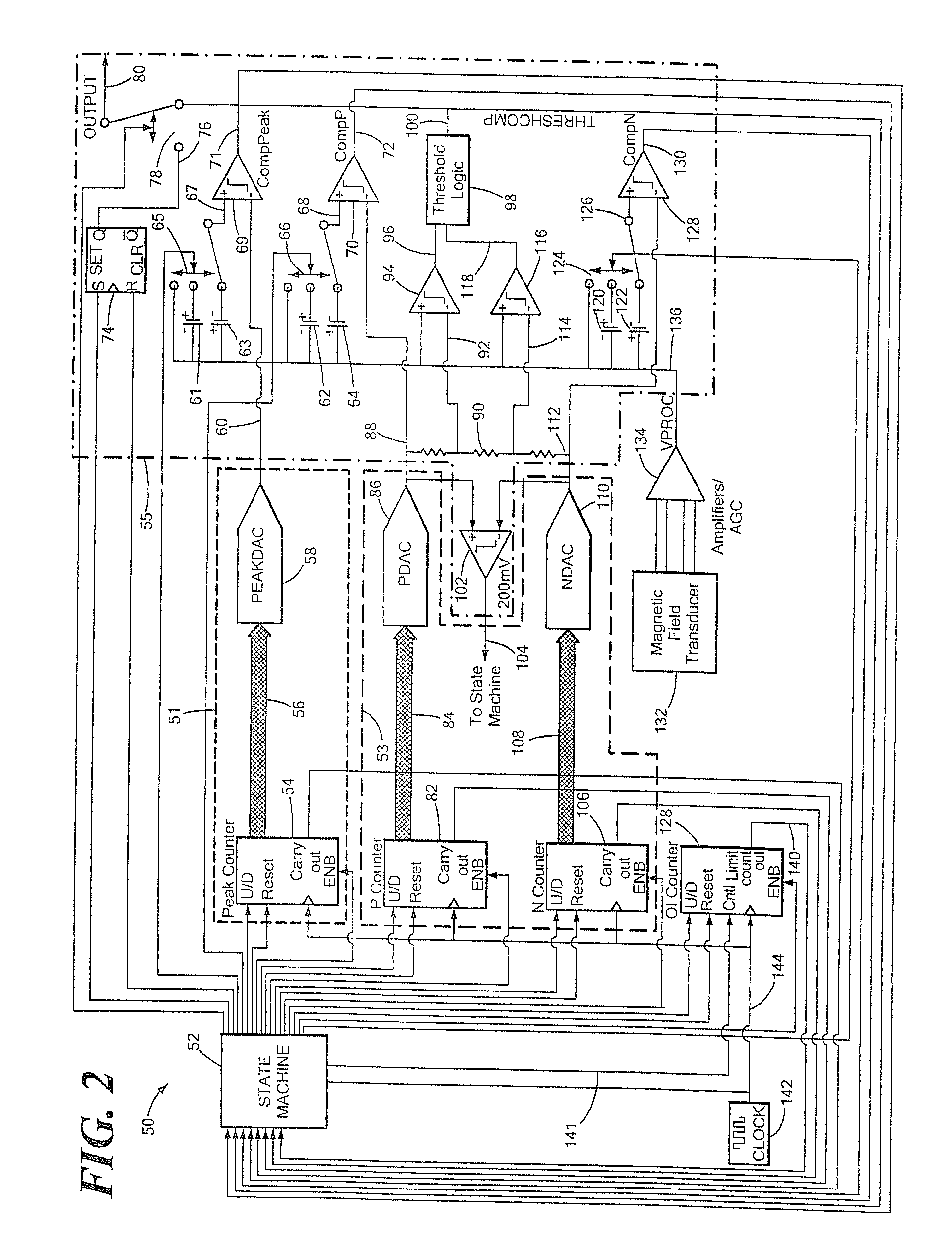 Calibration circuits and methods for a proximity detector using a first rotation detector for a determined time period and a second rotation detector after the determined time period