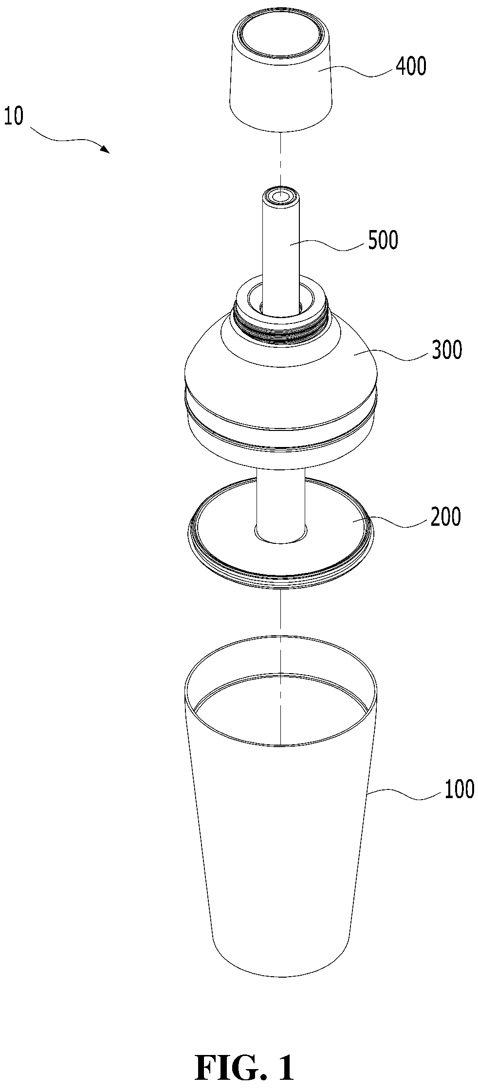 Beverage container of dispenser type