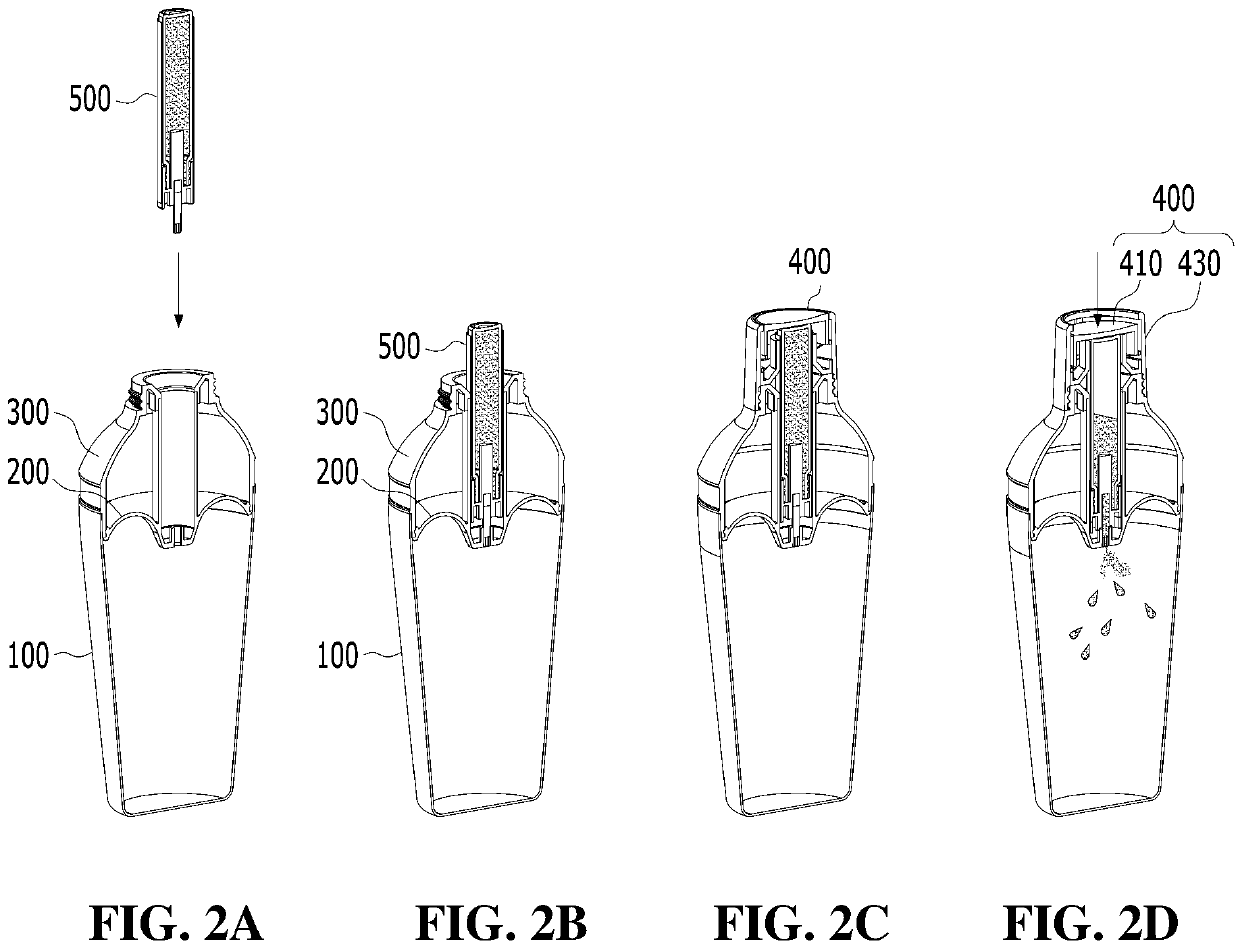 Beverage container of dispenser type