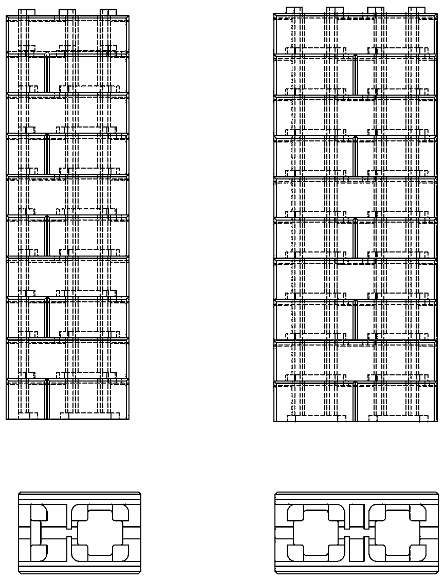 Unified-modulus combined interlocking building block combination and method for building energy-saving and anti-seismic house