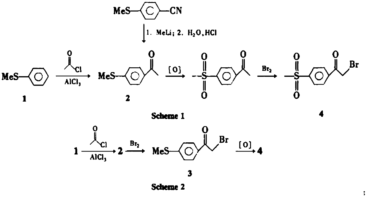 A kind of preparation method of 4-methanesulfonylacetophenone and α-bromo-4-methanesulfonylacetophenone