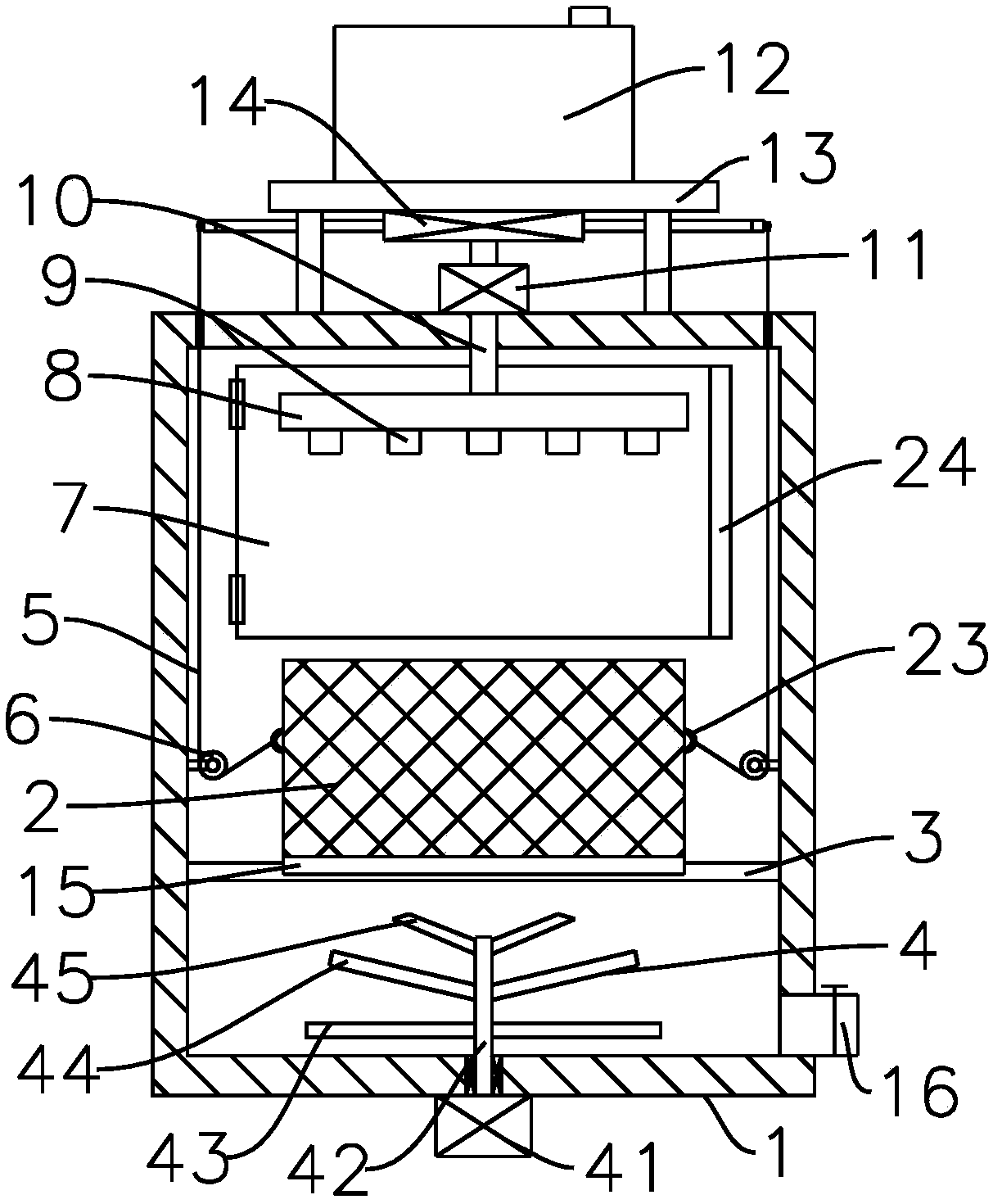 Swinging type cleaning device for building tool