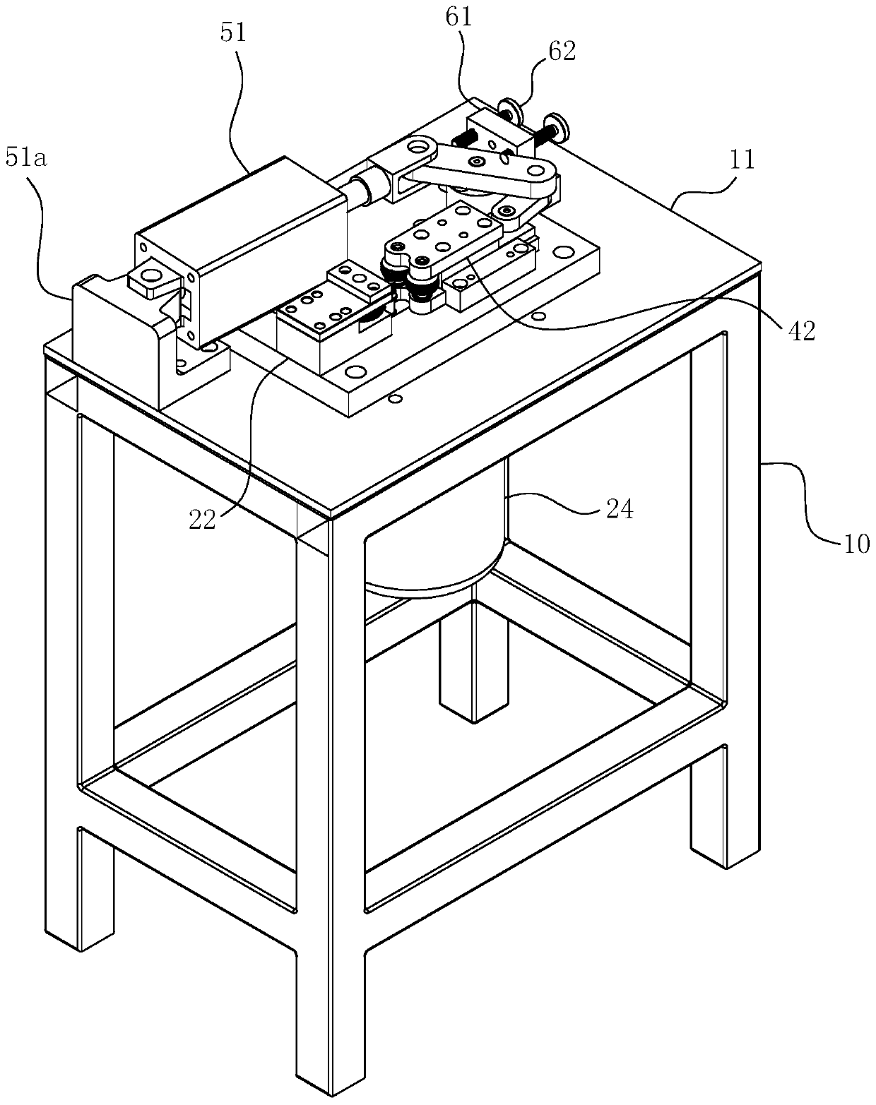 Angle valve rod joint line removing device