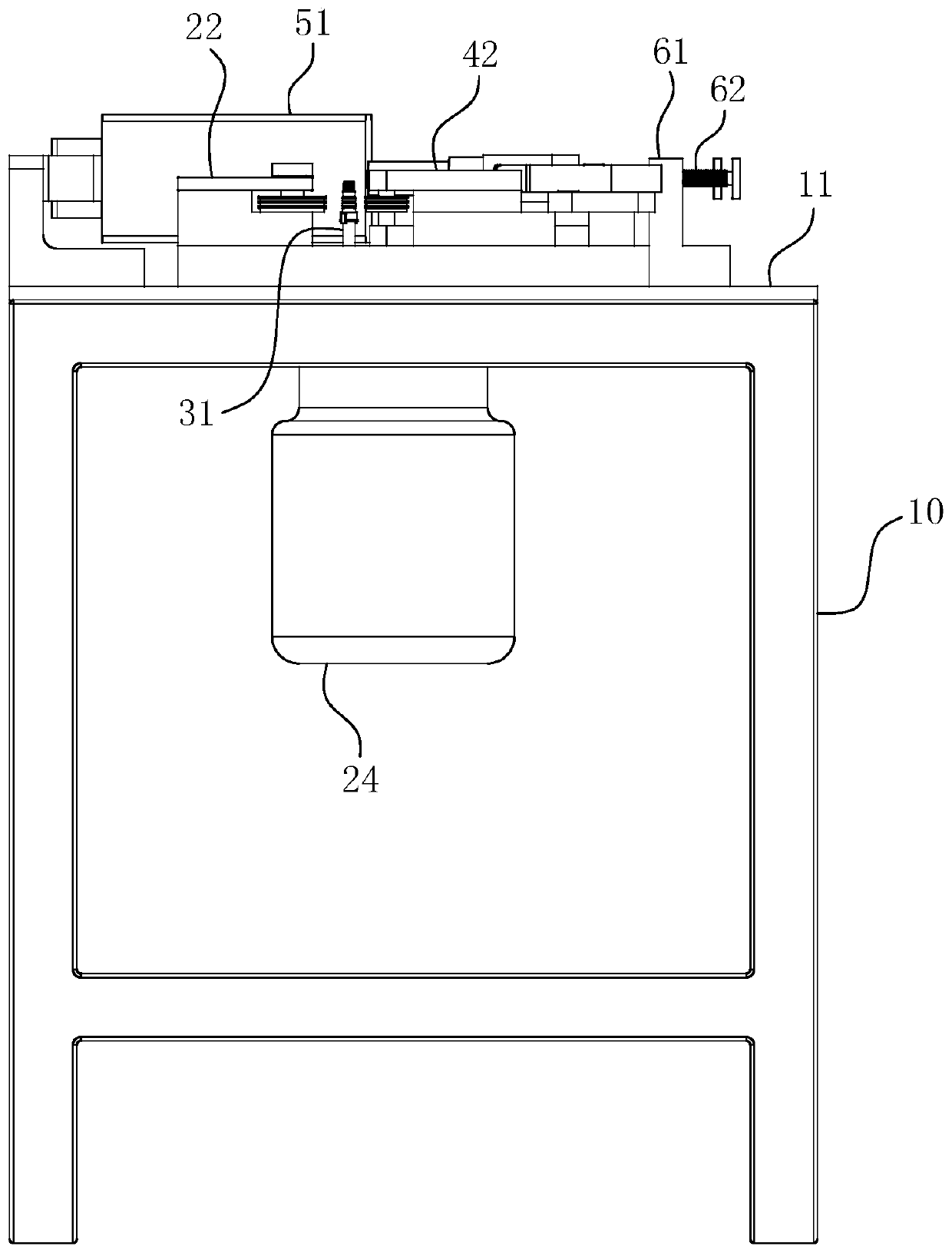 Angle valve rod joint line removing device