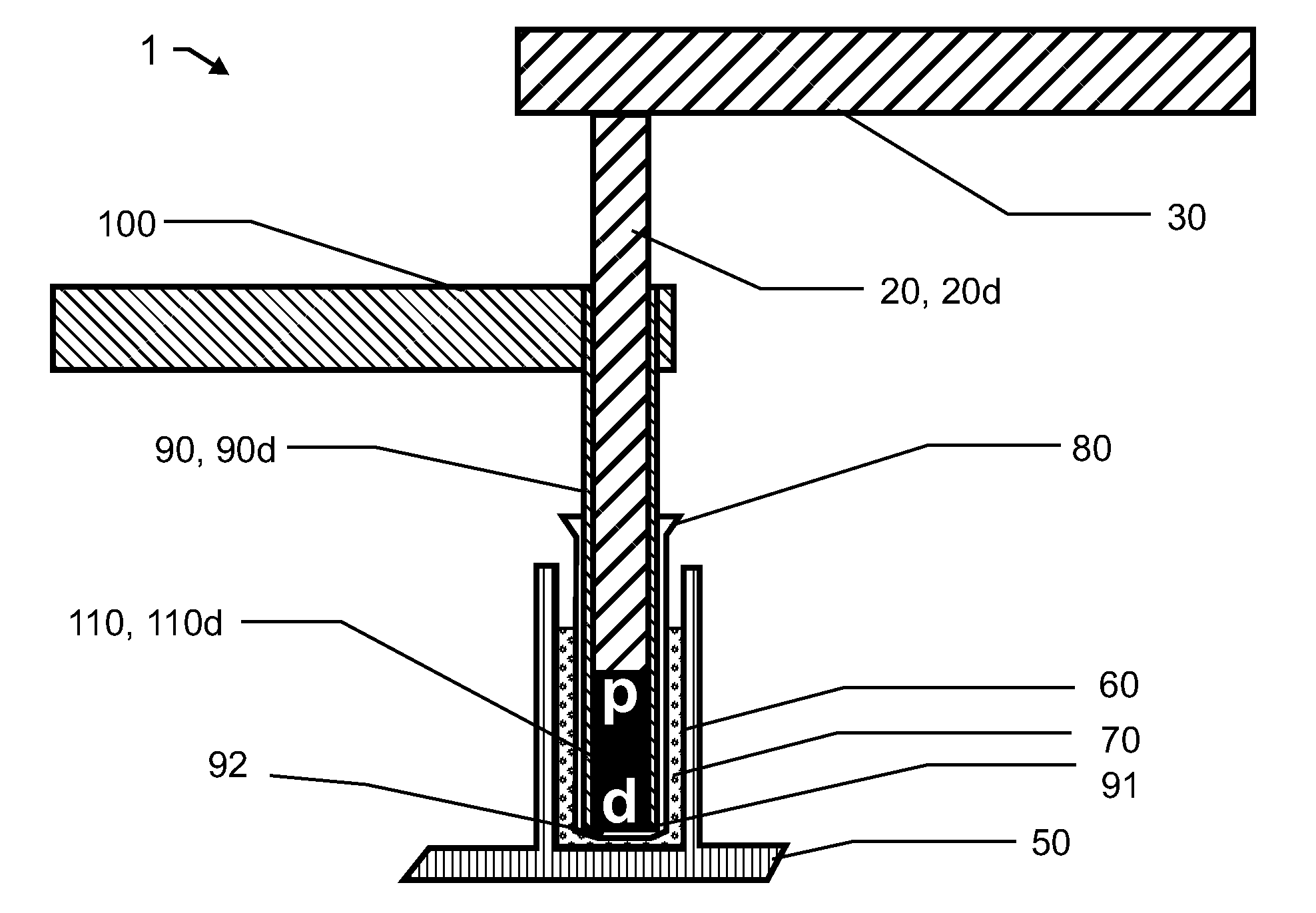 Rod assembly and a method for the extraction of magnetizable particles from solutions