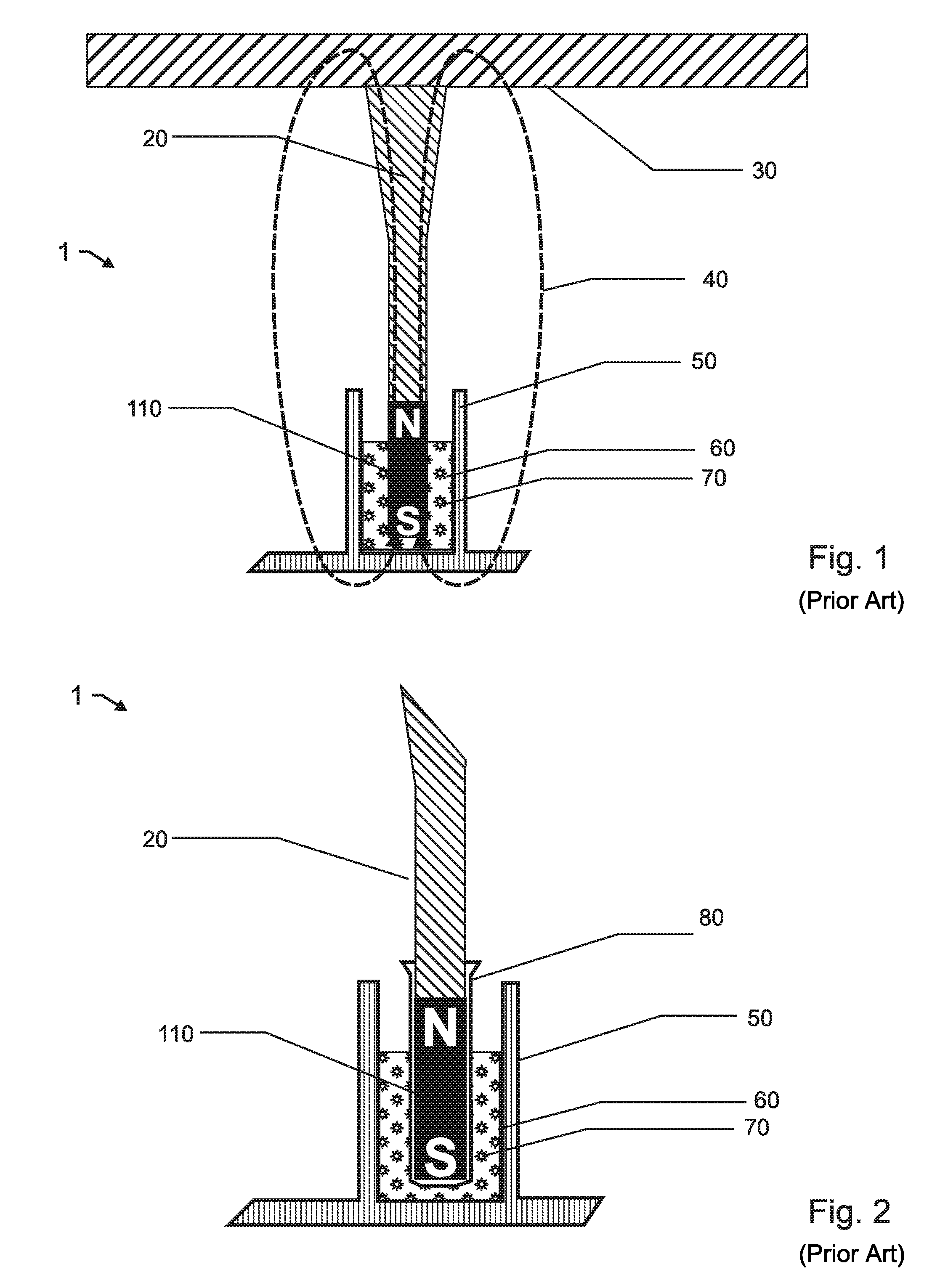 Rod assembly and a method for the extraction of magnetizable particles from solutions