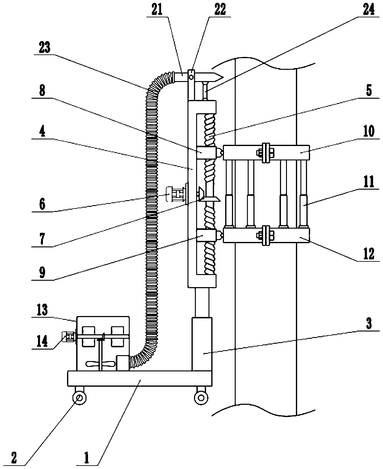 A reinforcement operating device for bridge maintenance