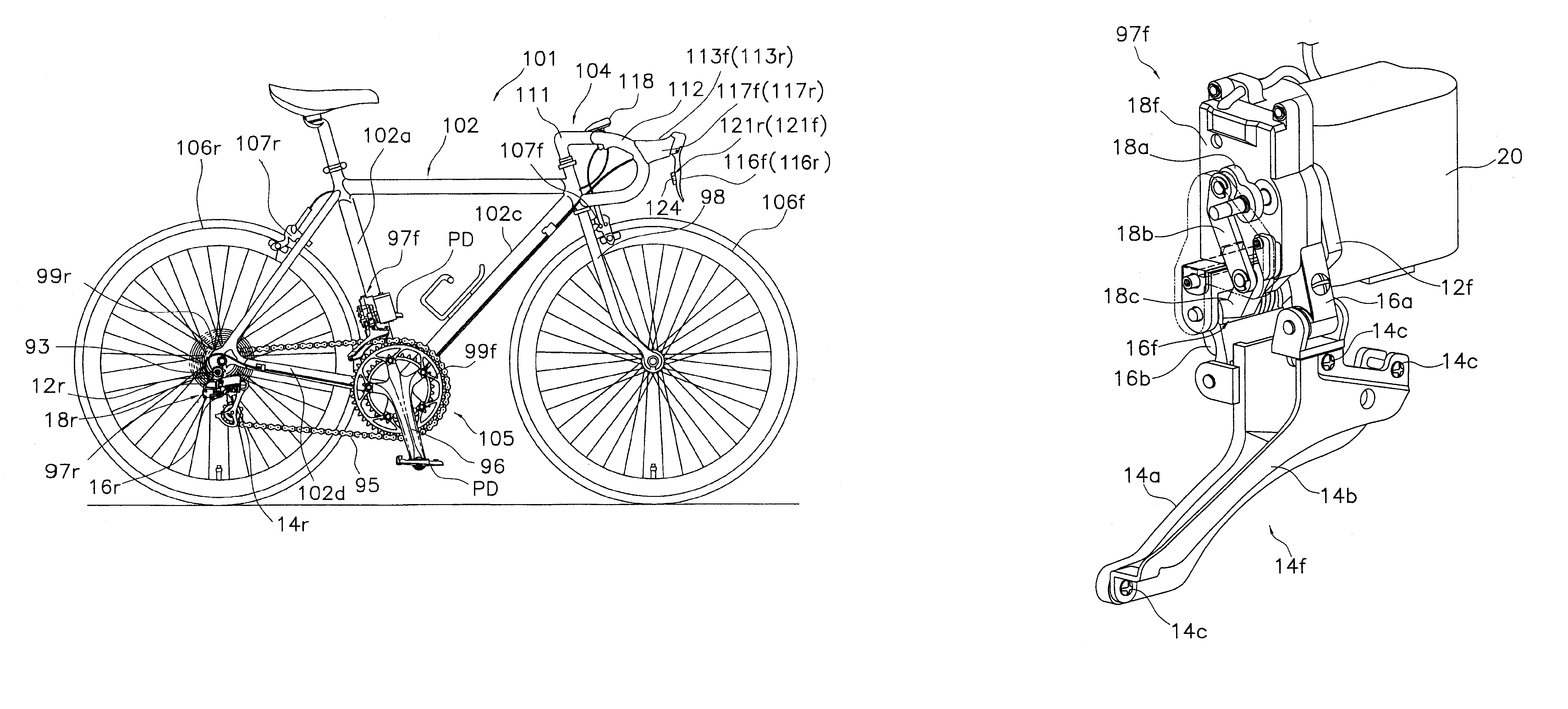 Bicycle derailleur apparatus with a supported power supply