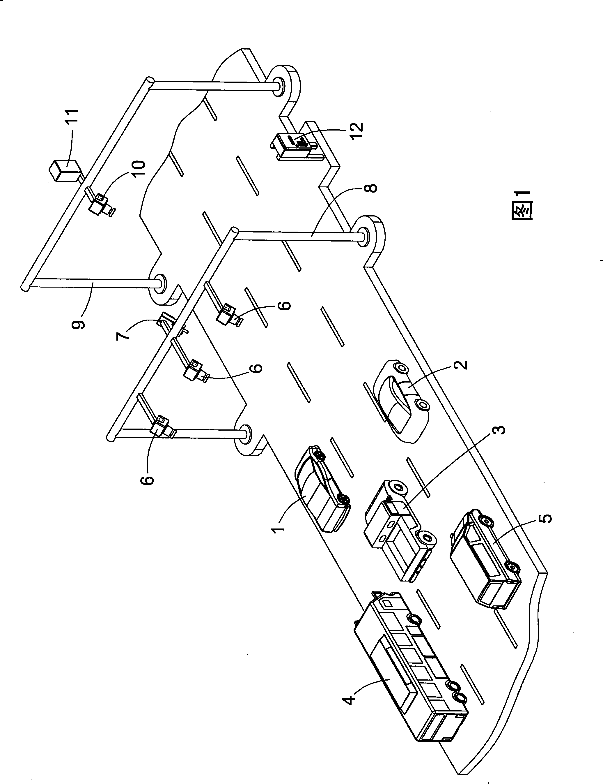 Method for locating and controlling multilane free flow video vehicle