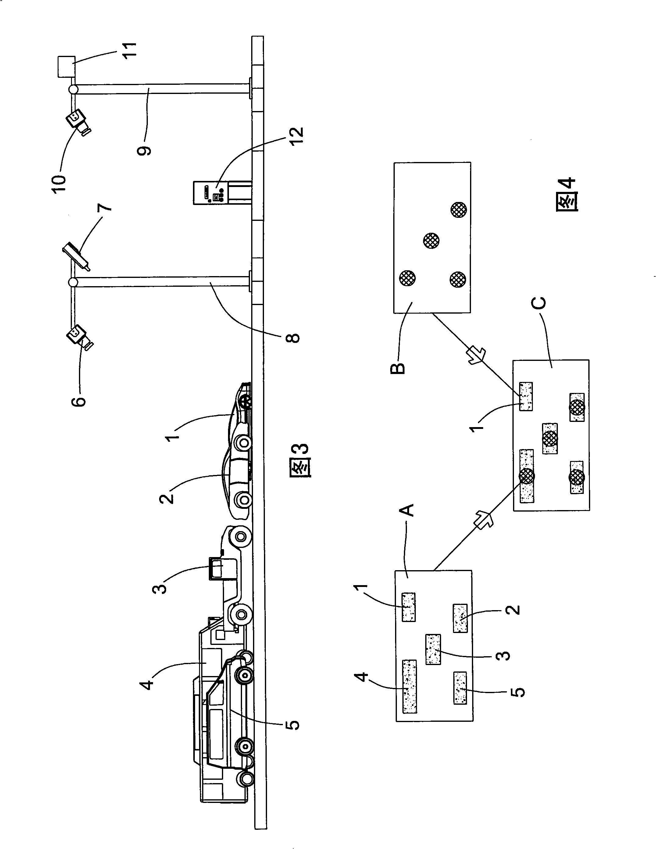 Method for locating and controlling multilane free flow video vehicle
