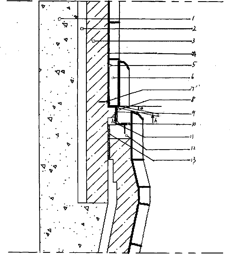 Sealing corrosion-resistant structure of expansion joint of brick lining chimney