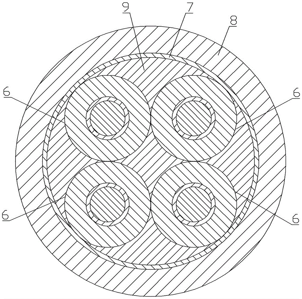 Deep submersion pressure-resistant waterproof cable and preparation method thereof