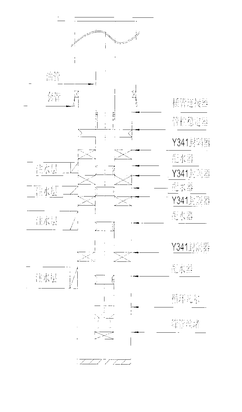 Insertion pipe type release separate-layer water injection string and operation process thereof