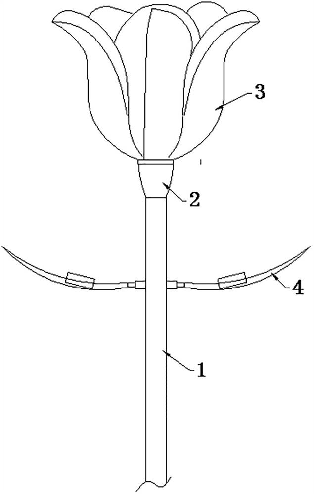 A petal-shaped beautifying light pole