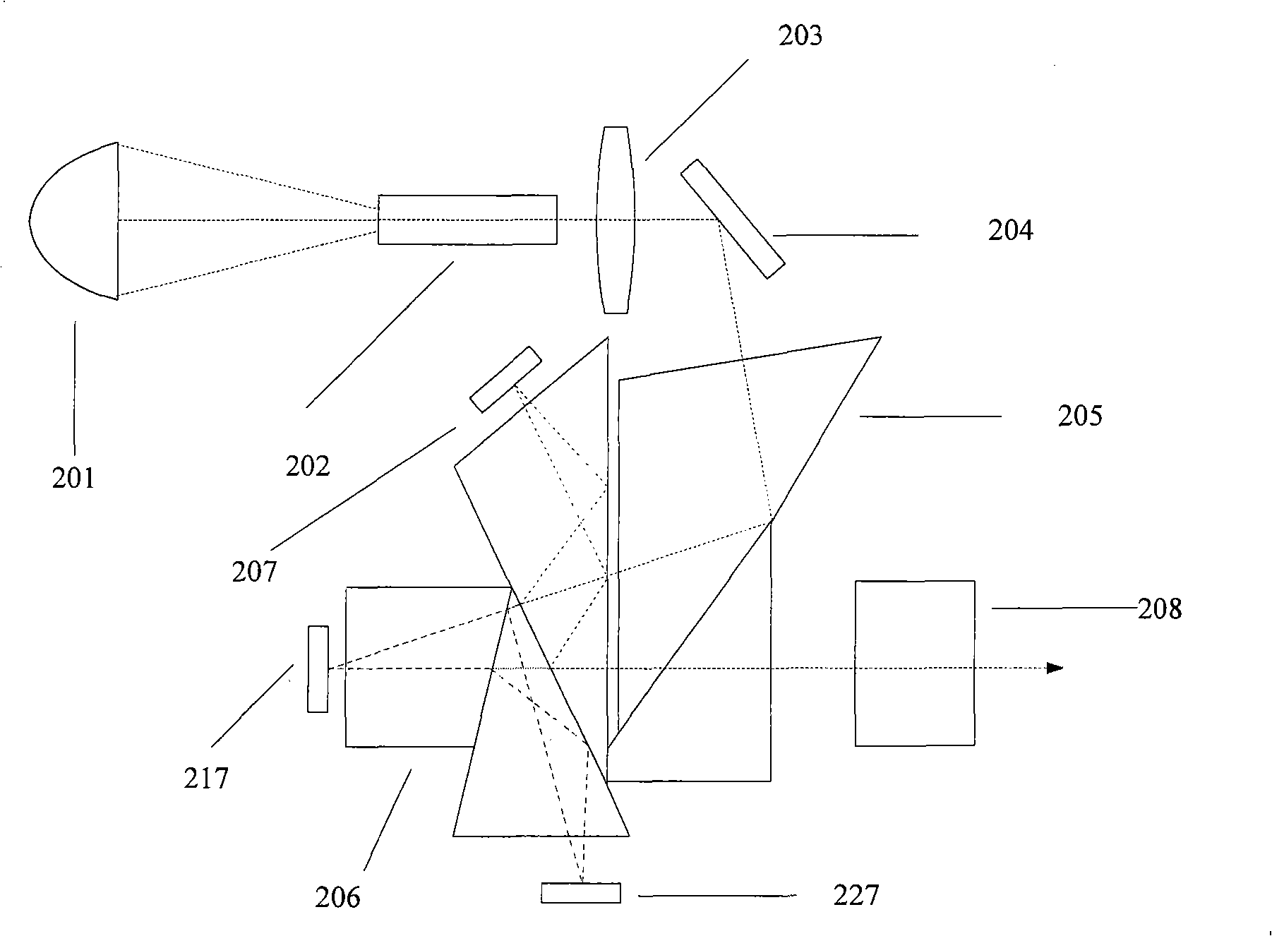 Total internal reflection color-combination prism and manufacture method