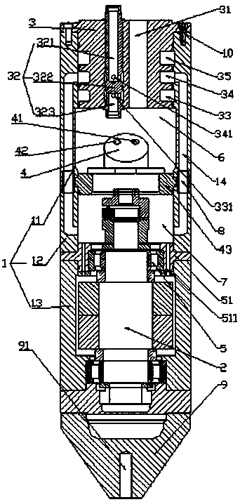 Vibrating punching machine with returned oil cooling structure