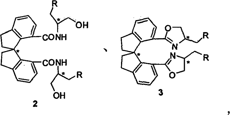 Beta-naphthyl methyl substituted spiral bisoxazoline ligand, synthetic method and application thereof