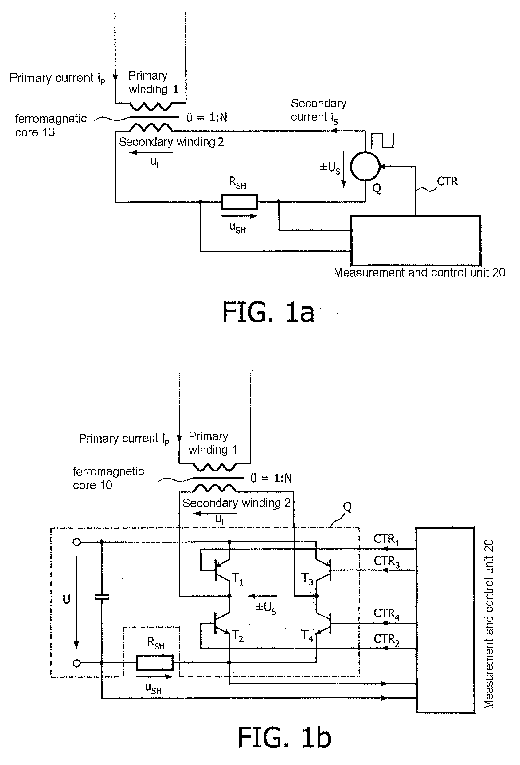 Current sensor arrangement for measurement of currents in a primary conductor