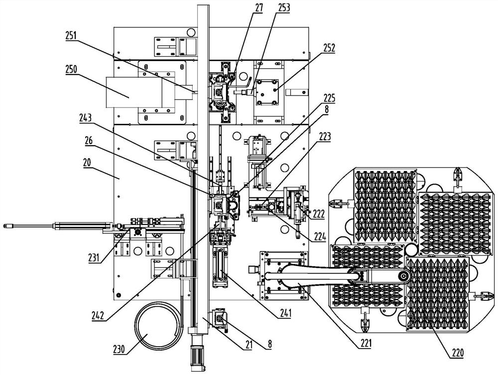 Automatic assembling device of seat tray locking mechanism