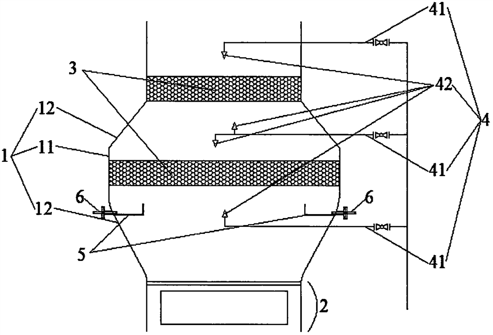 A gas efficient purification tower and gas treatment system