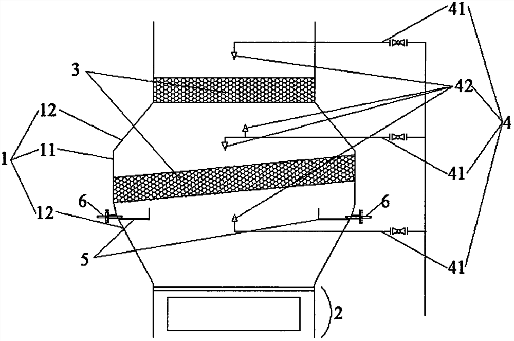 A gas efficient purification tower and gas treatment system