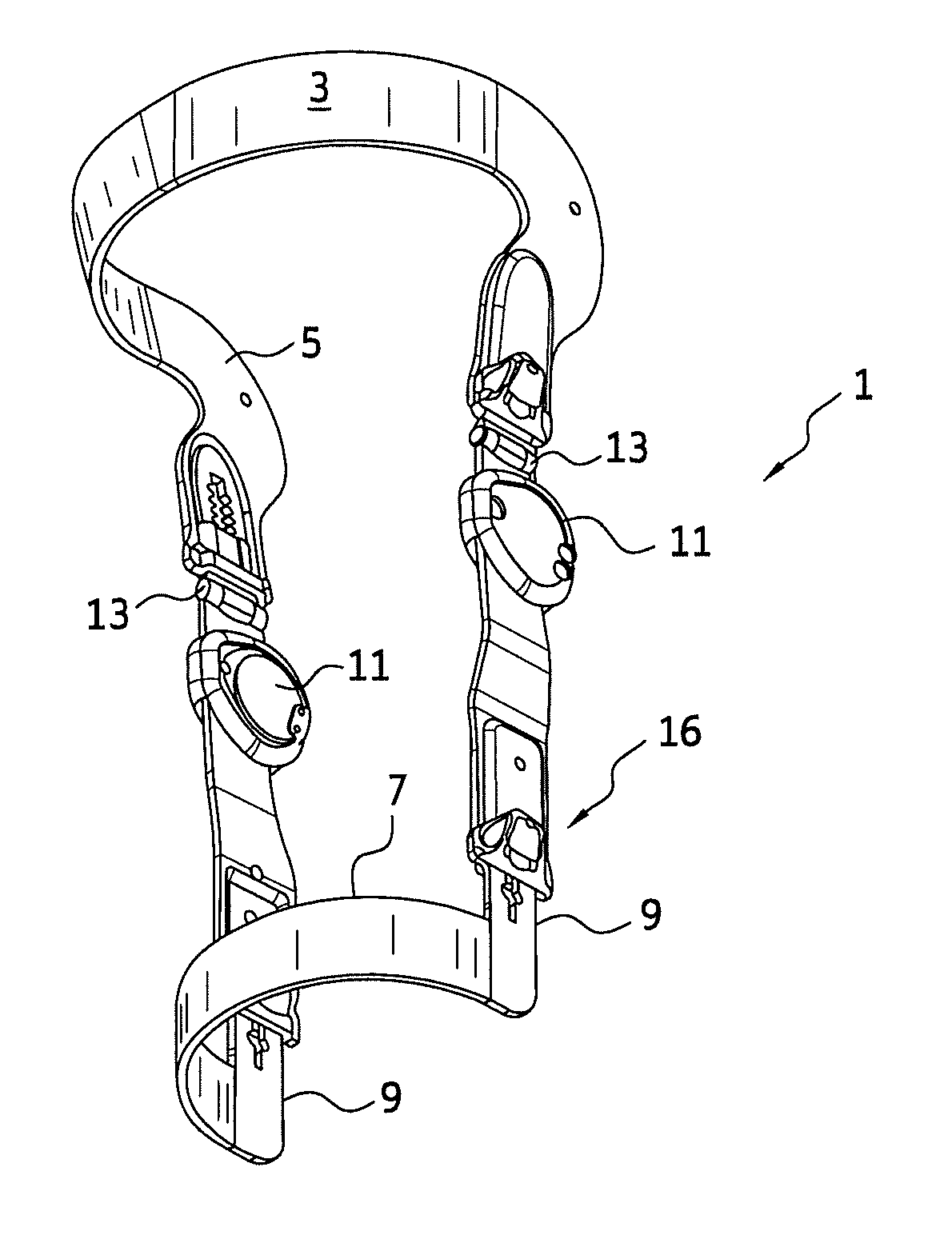 Knee brace with tool less length adjuster