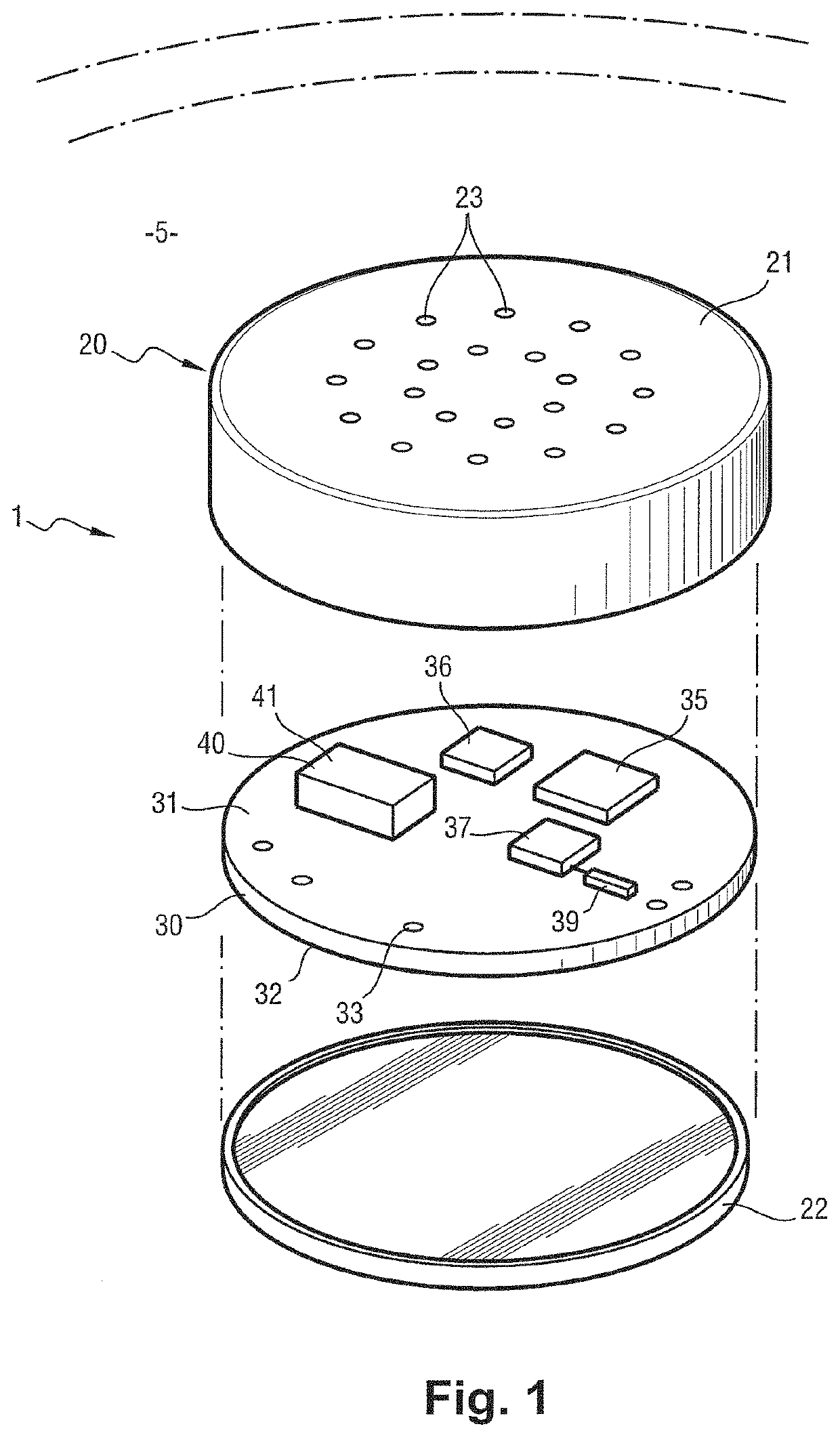 Encased pressure sensor for measuring pressure in an aircraft wheel