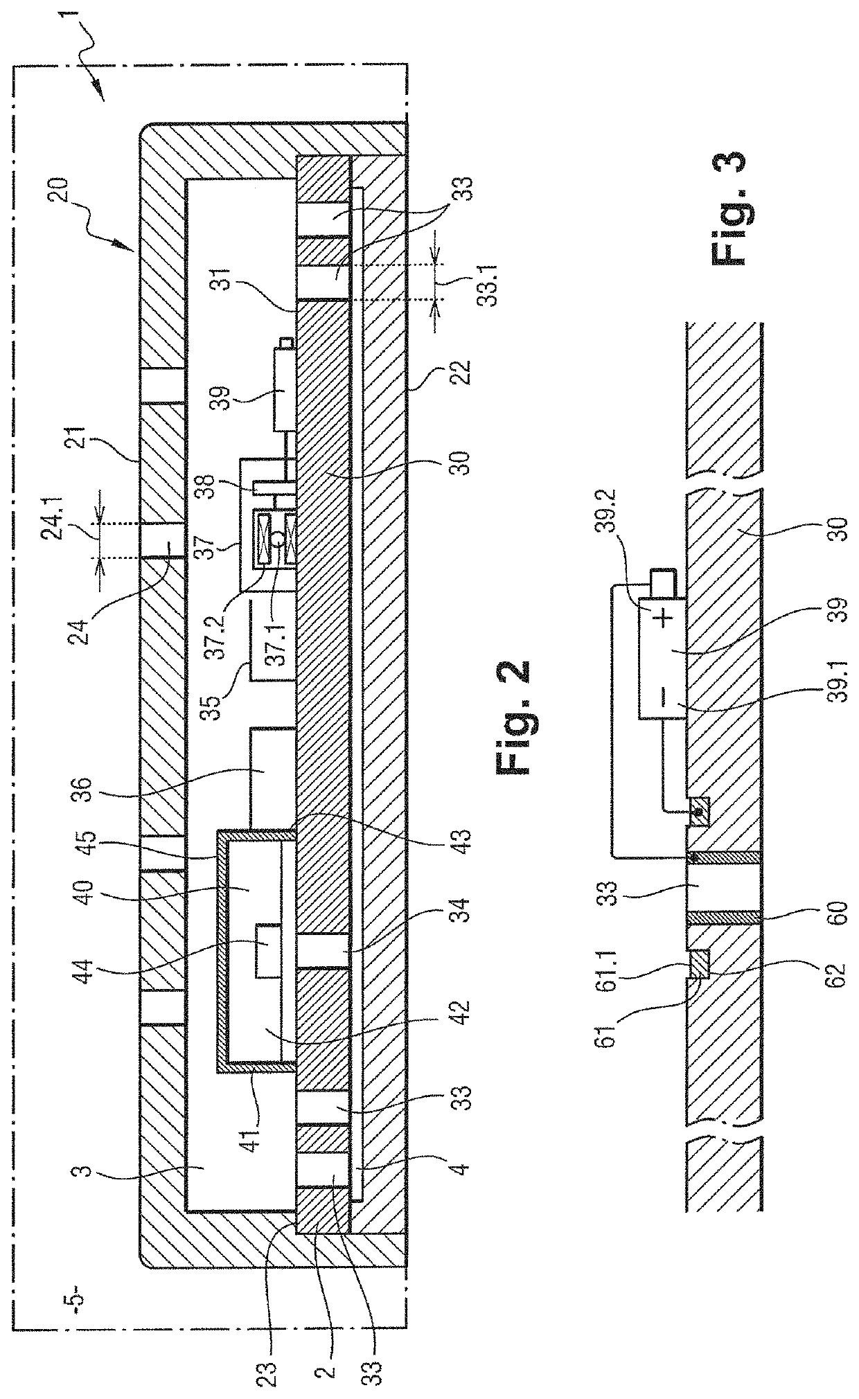 Encased pressure sensor for measuring pressure in an aircraft wheel