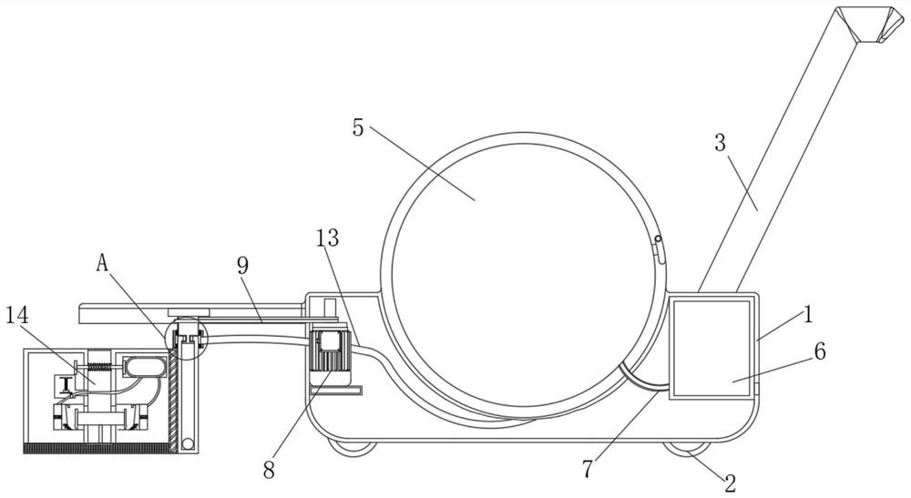 Subway pvc floor glue pre-coating device for rail transit manufacturing