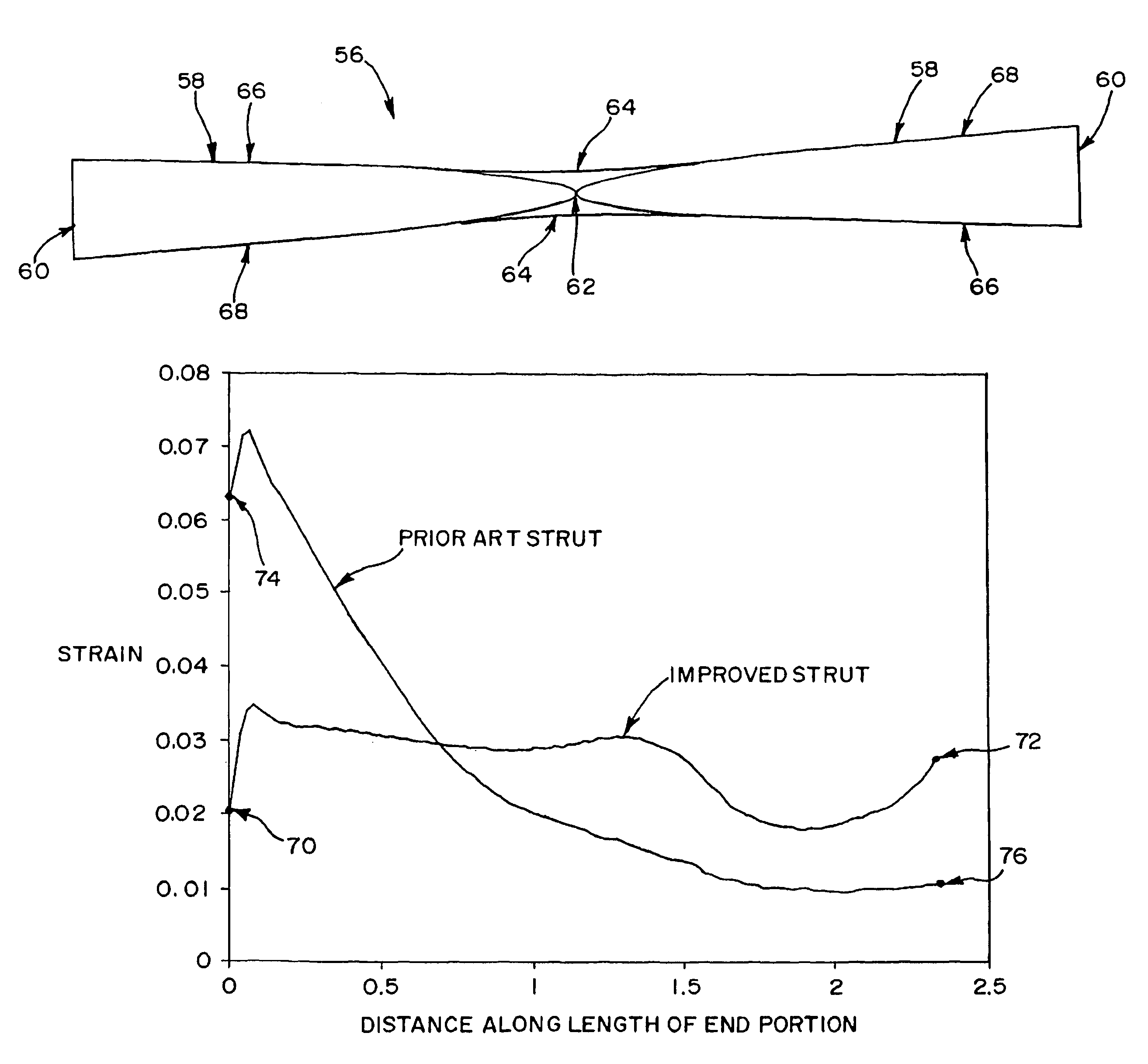 Intraluminal device with improved tapered beams