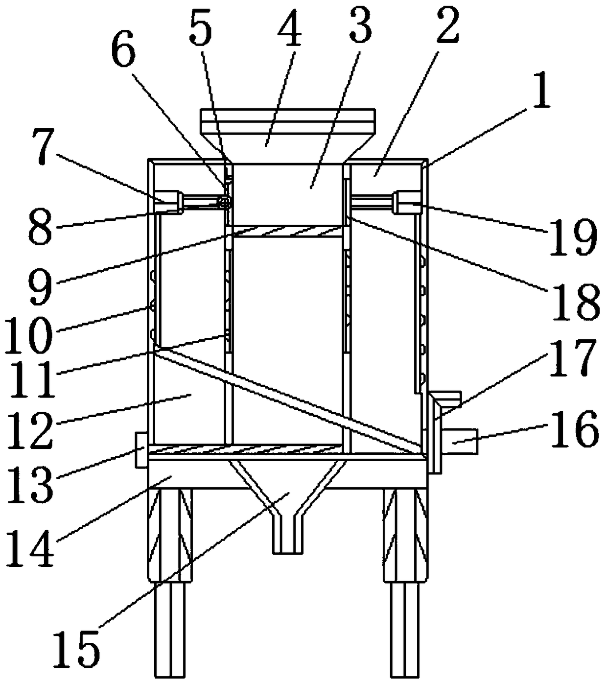 Integrated device for separating and processing raw materials for chemical machinery