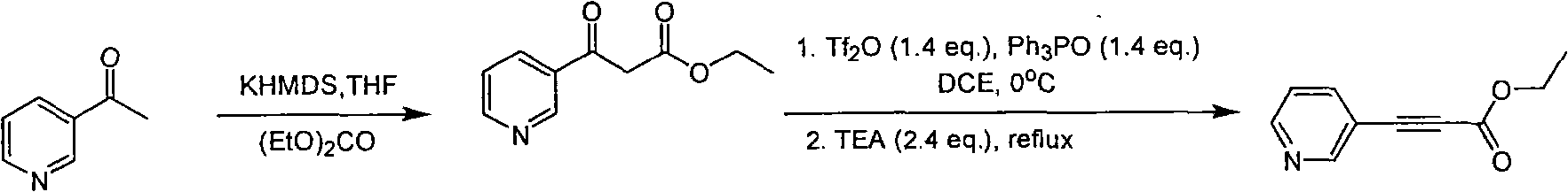 Method for synthesizing pyridine propiolic acid ester