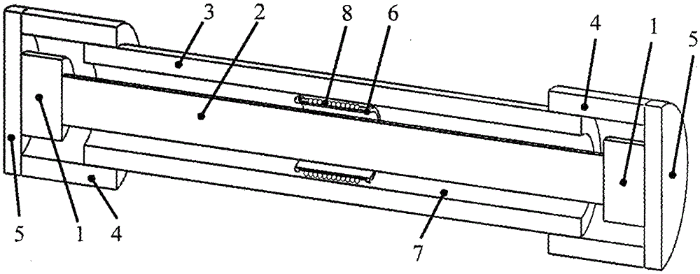 Double magnetic circuit with eddy current compensation Symmetrical excitation at both ends Cylindrical closed magnetic field electromagnetic vibrating table Magnetic circuit structure