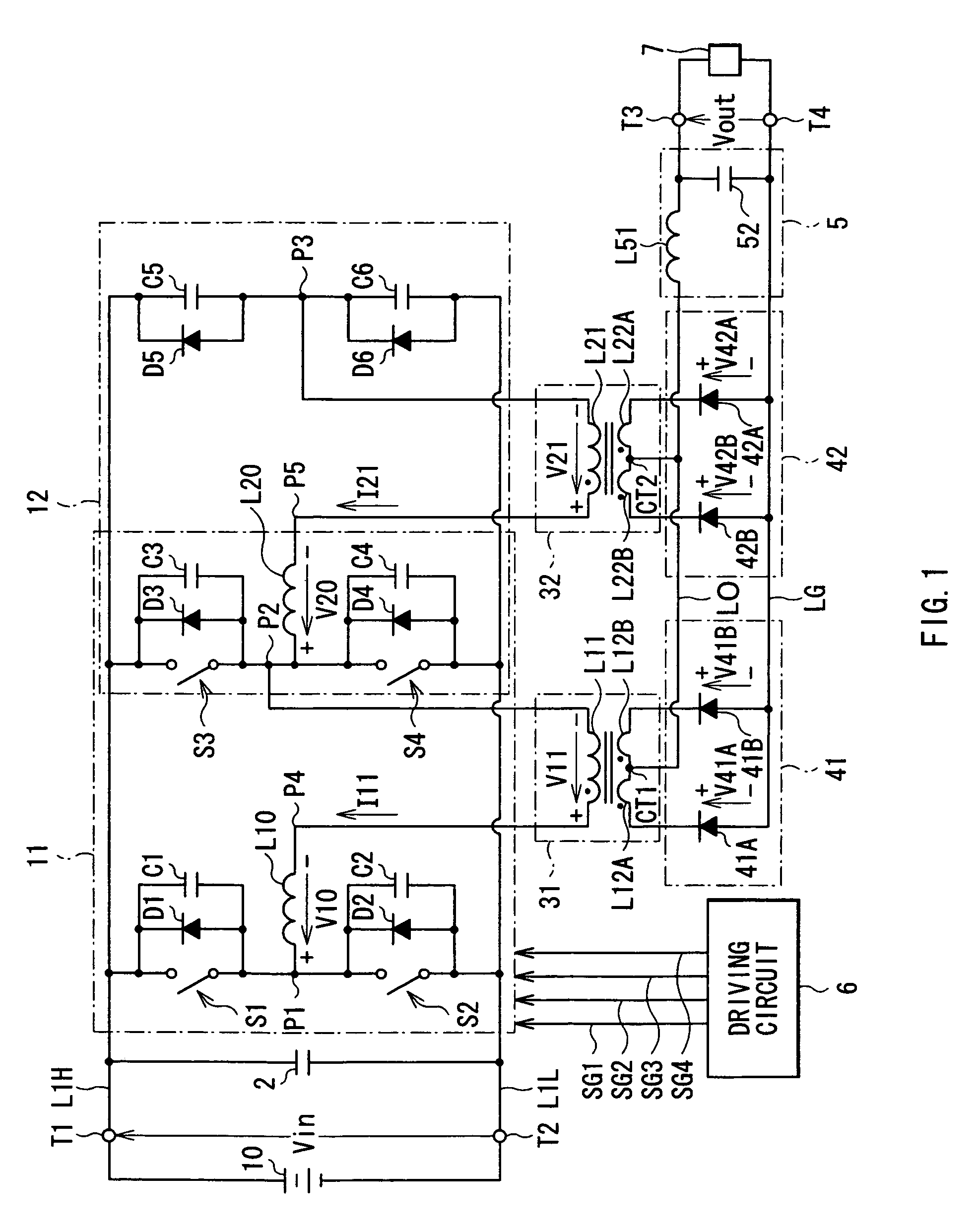 Switching power supply unit and voltage converting method