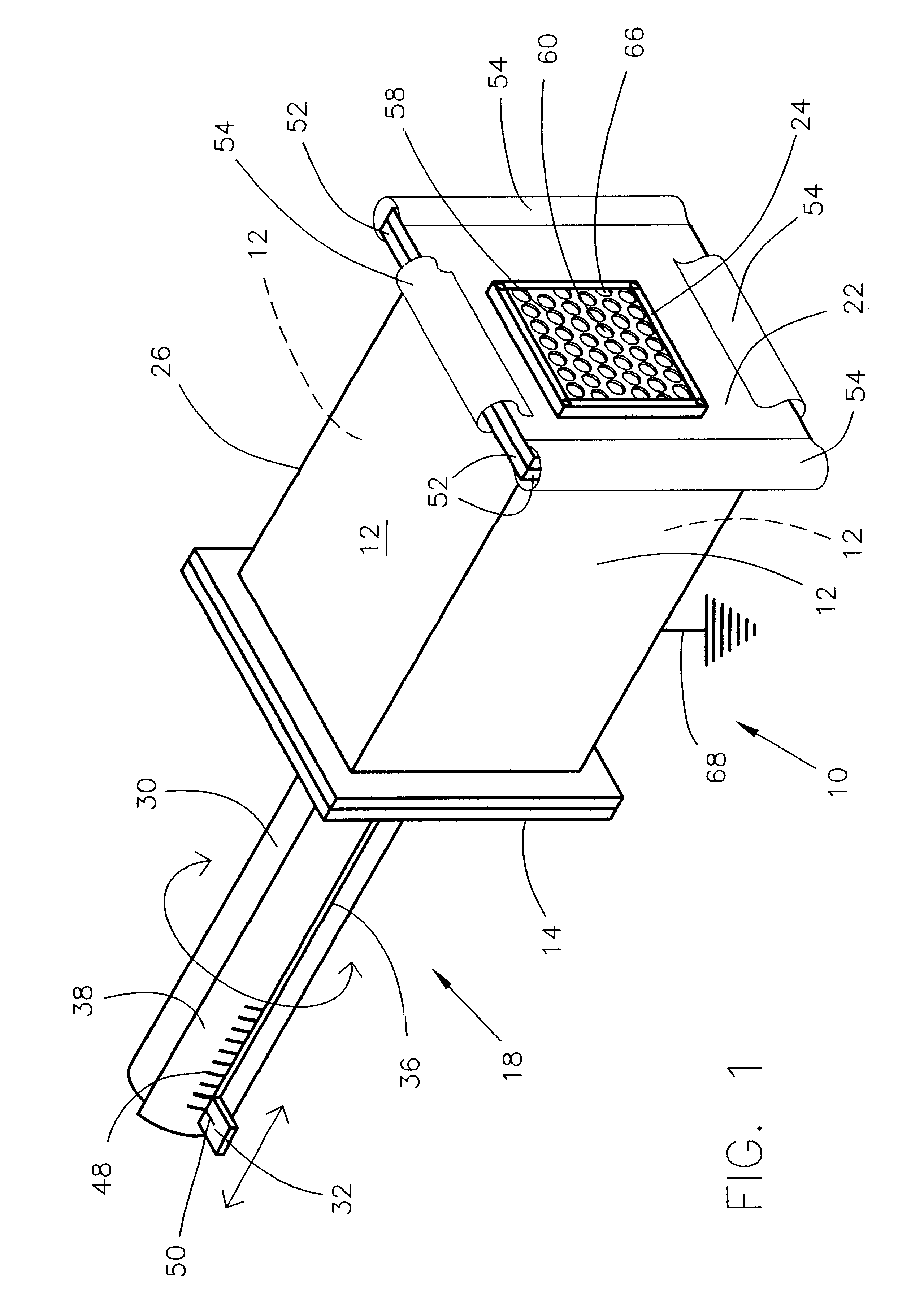 Apparatus for testing various structural parameters of an electro-magnetic radiation barrier