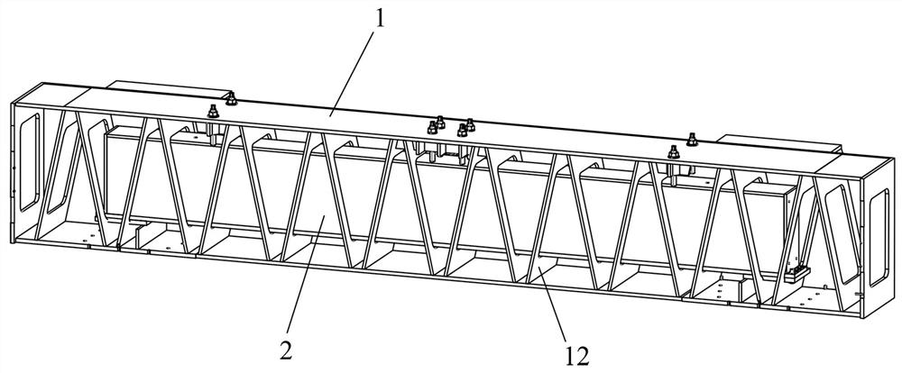 Hidden machine tool cross beam structure with adjustable precision
